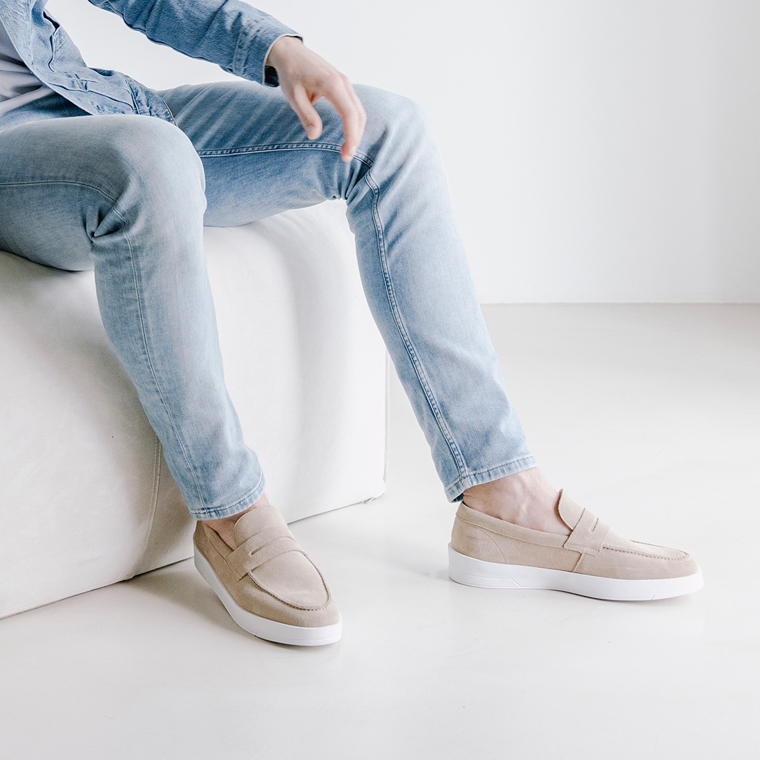 イタリア製Blackstoneモカシンデッキシューズ38